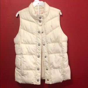 Girls XL Cream Puffer Vest Old Navy